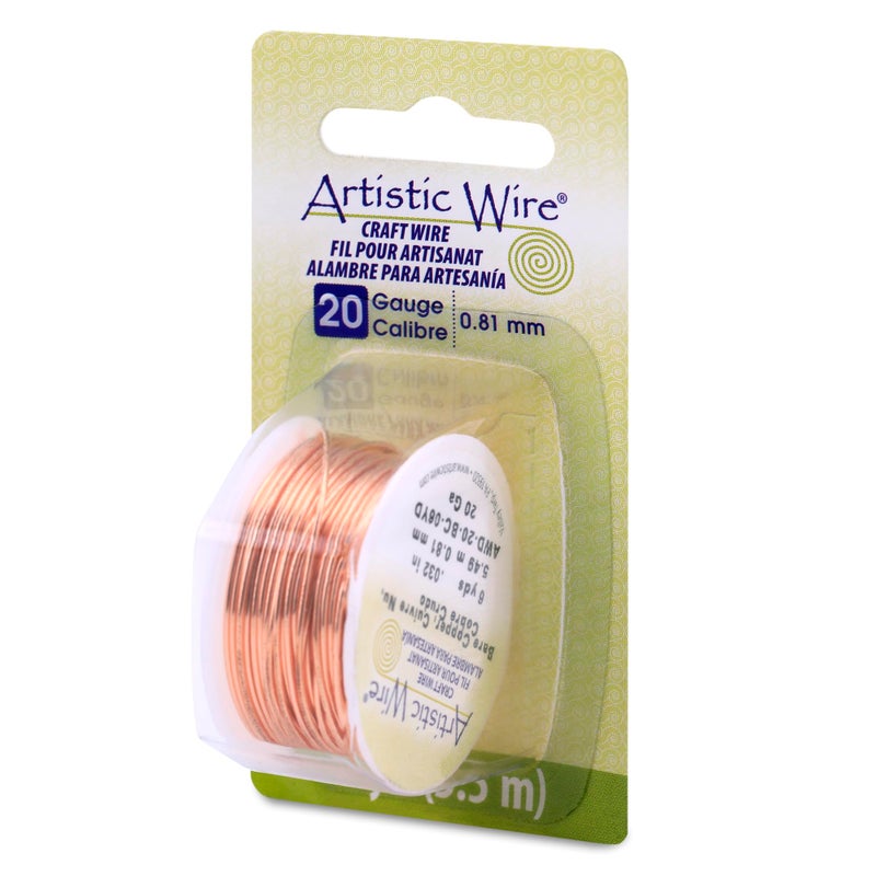 Artistic Wire, 20 Gauge Bare Copper Craft Jewelry Wrapping Wire, 6 yd - Image 1